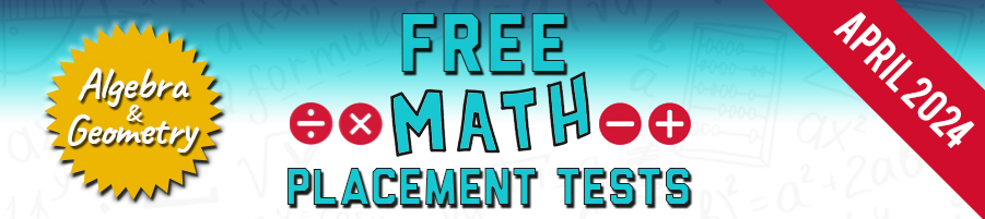 Free Math Placement Tests Header Graphic 2024